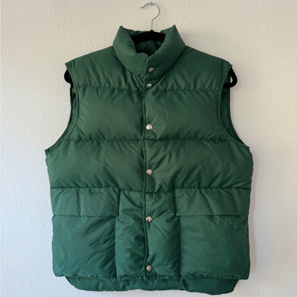 L.L. Bean Vintage Green Goose Down Puffer Vest - Medium